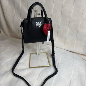 Steve Madden Black Mini Bag with Red Heart Charm